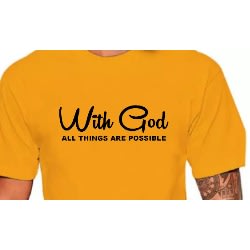 With God Cotton Print T-shirt - Yellow