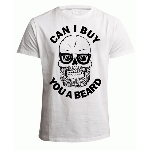 Beard Print T-Shirt - White