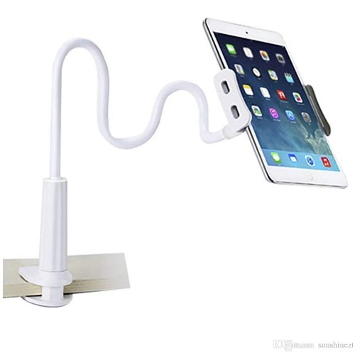 Phone Holder Mount Stand With Long Bracket Arm- White