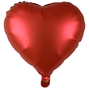 Heart /Love  Metallic Foil Balloon- 18 Inches- Red