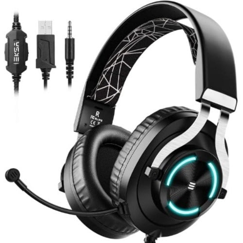 Gaming Headset With Noise Cancelling Mic & Rgb Light