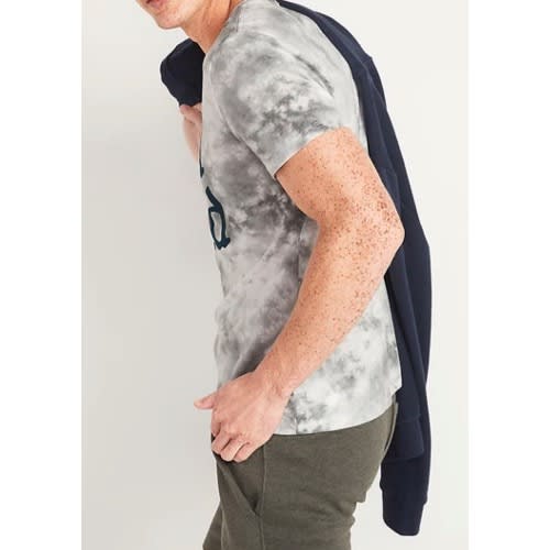 Tie Dye Graphic T-shirt For Men- Grey