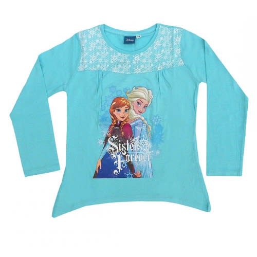 Sisters Forever Frozen Long Sleeve Turquoise Top