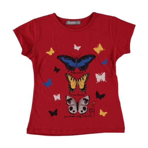 3 Set Butterfly Girl T-shirt - Red