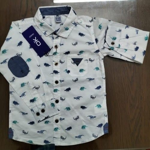 Children Dino Print Long Sleeve Shirt