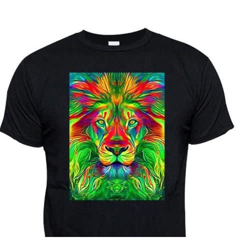 Chrysolite Designs Lion Mosaic Premium Class T-shirt - Black