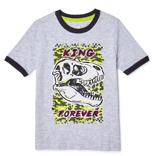 365 Kids Boys Short Sleeve King Forever Graphic Tshirt – Grey