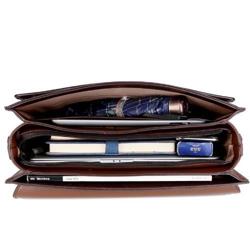Leather Laptop Bag - Brown
