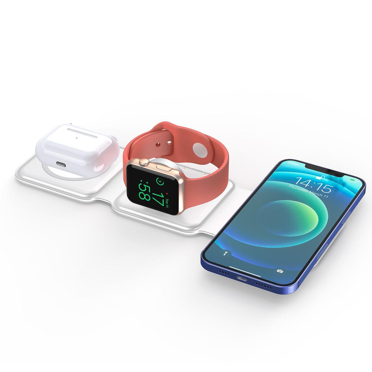 New mobile phone 3 in 1 wireless fast charging multi-function wireless charger suitable for Apple Huawei wireless charging mobile phone 20W Adapter Standard