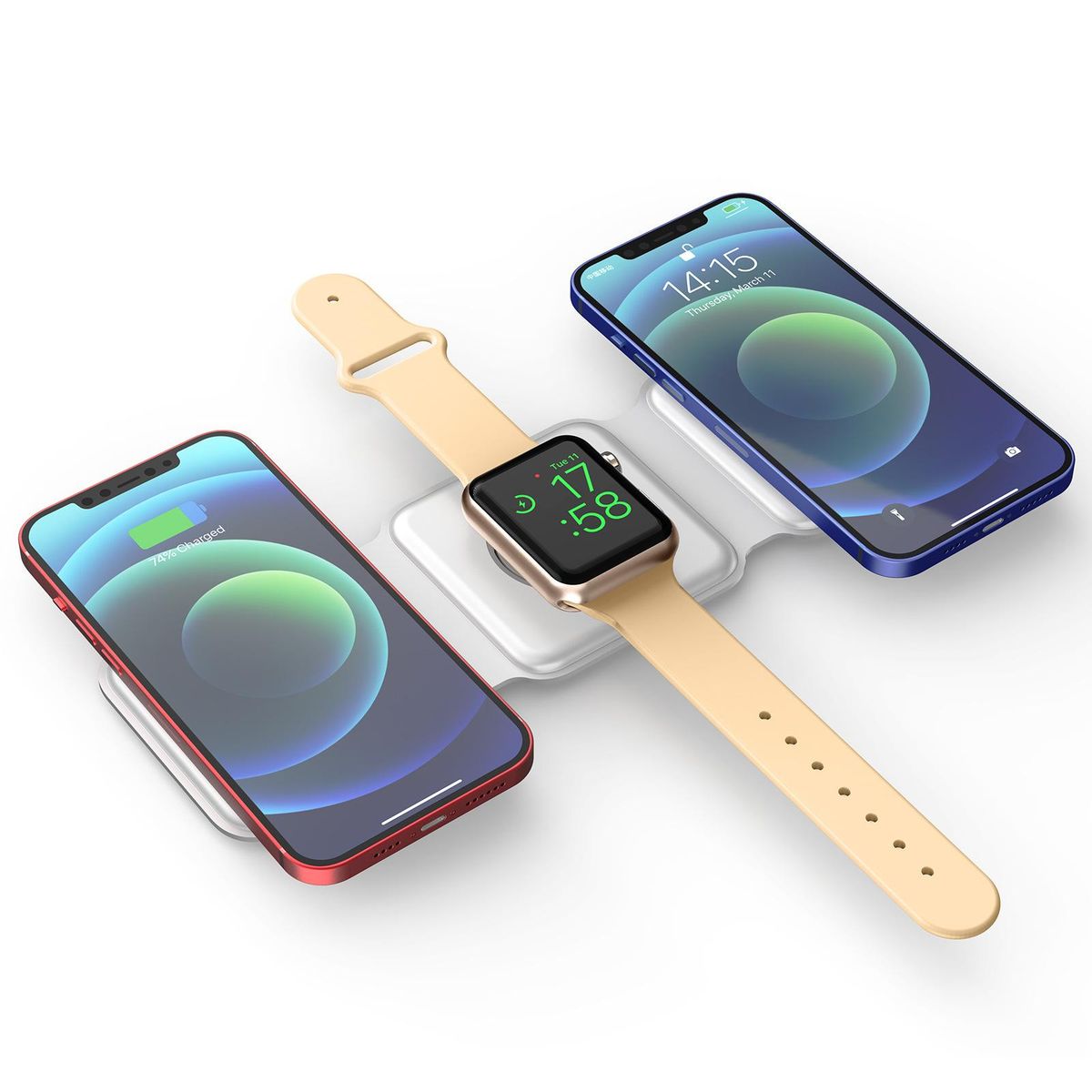 New mobile phone 3 in 1 wireless fast charging multi-function wireless charger suitable for Apple Huawei wireless charging mobile phone 20W Adapter Standard