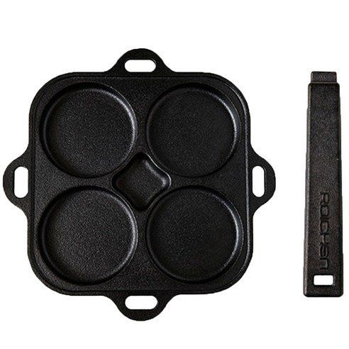 Roychen IH Cast Iron 4 Egg Pan + Detachable Handle Set