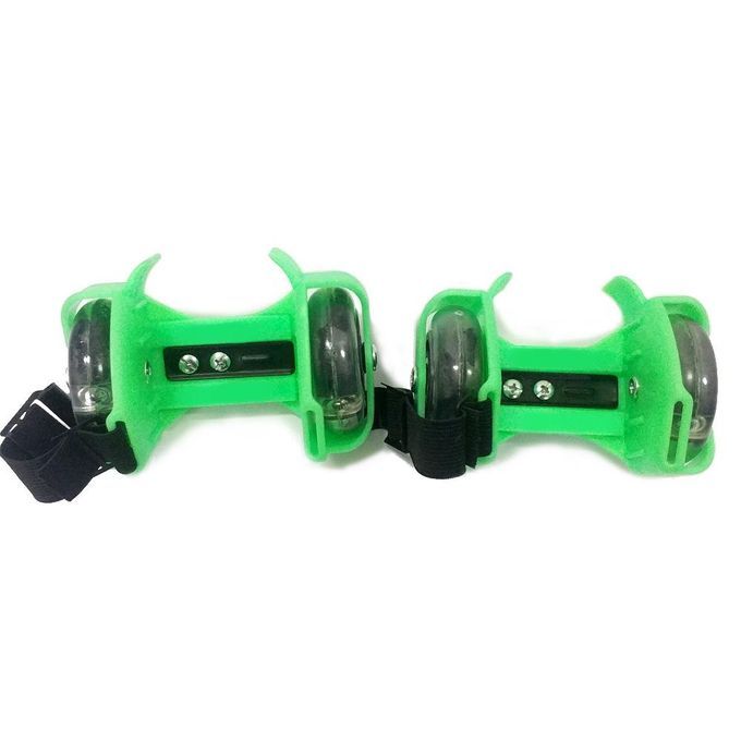 Kids Flashing Roller Skating Shoes Small Pulley Flash Wheel Heel Green