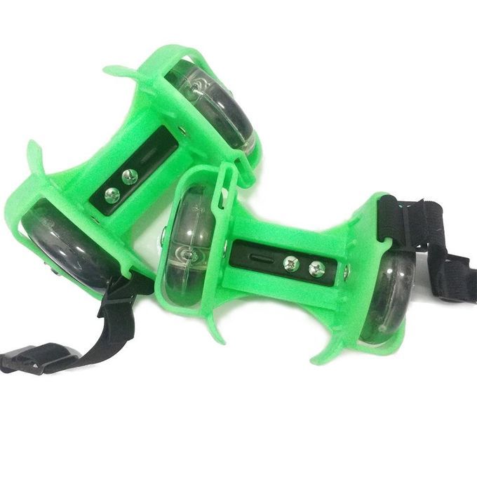 Kids Flashing Roller Skating Shoes Small Pulley Flash Wheel Heel Green