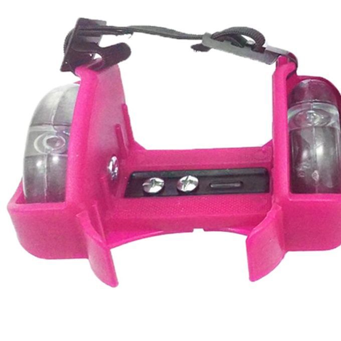 Kids Flashing Roller Skating Shoes Small Pulley Flash Wheel Heel Pink