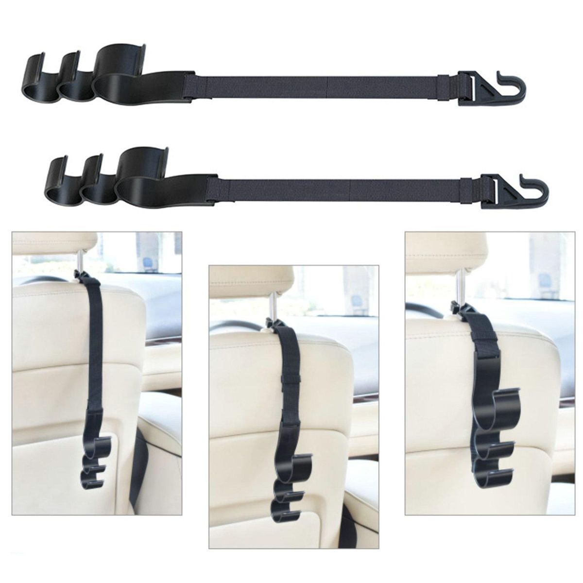 2Pcs Seat Hangers Car Storage Headrest Hanger Holder Hooks Organizer