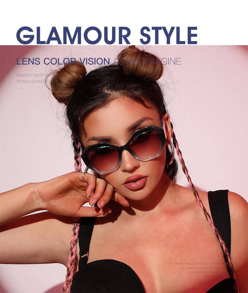 Square Cat-eye Sunglasses Ladies Retro Classic Fashion Sunglasses-Green