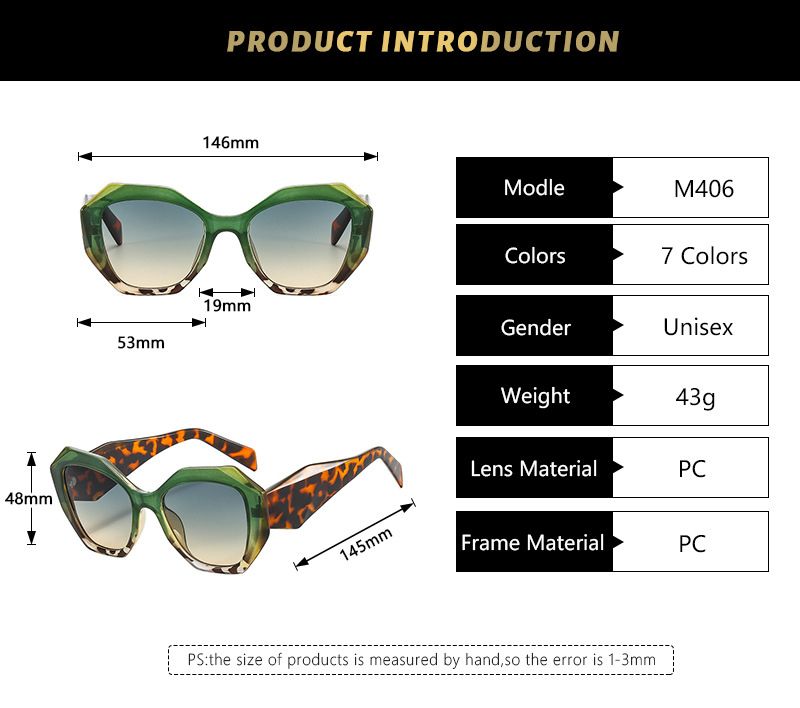 Square Cat-eye Sunglasses Ladies Retro Classic Fashion Sunglasses-Green