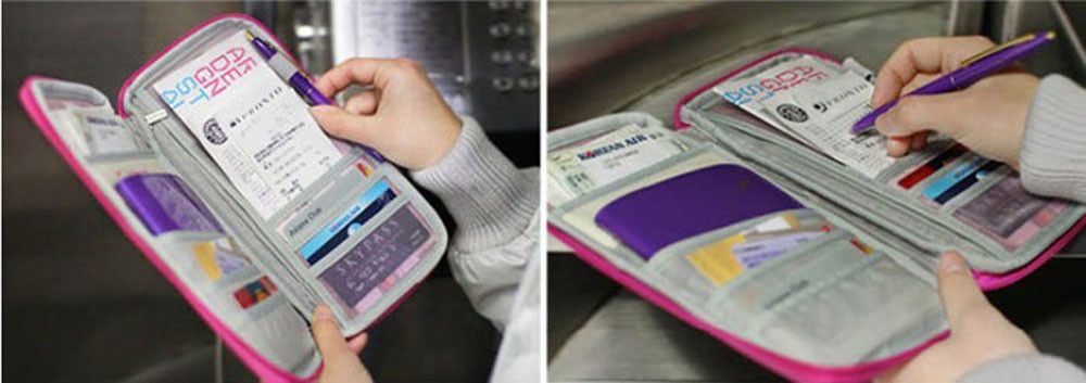 Travel Multifunction Bag Pouch Passport ID Credit Card Wallet Cash Holder Case