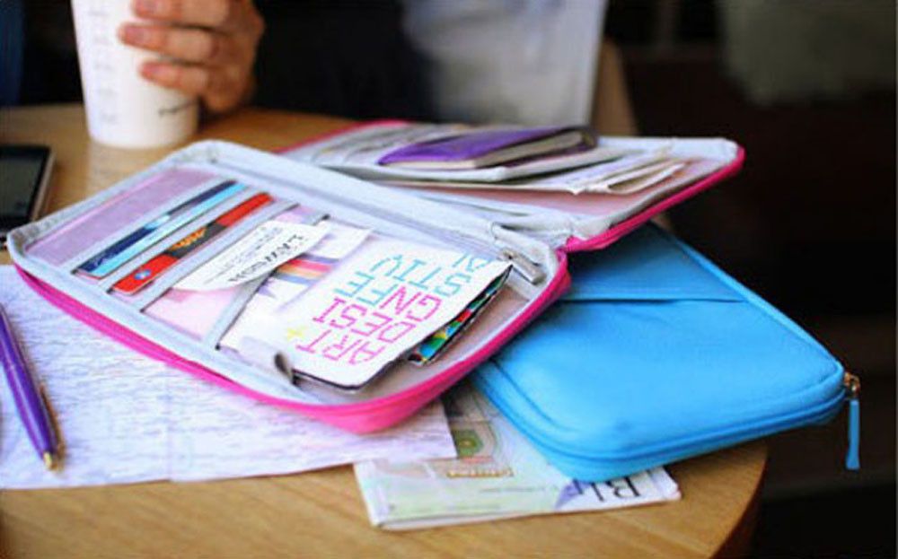 Travel Multifunction Bag Pouch Passport ID Credit Card Wallet Cash Holder Case