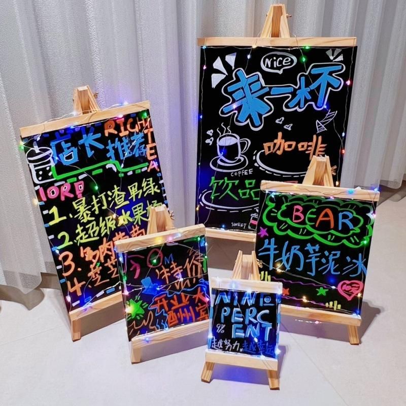 Price Display Card Stall Small Blackboard Desktop Stall Billboard Hand Painted Night Market Milk Tea Coffee Shop Bar Counter