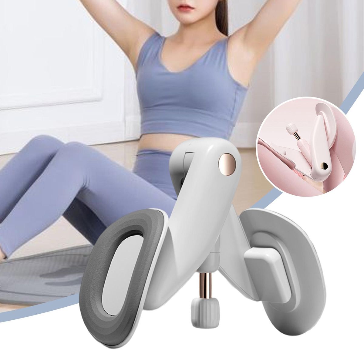 360-degree Rotatable Thigh Toner Pelvic Floor Trainer Grey