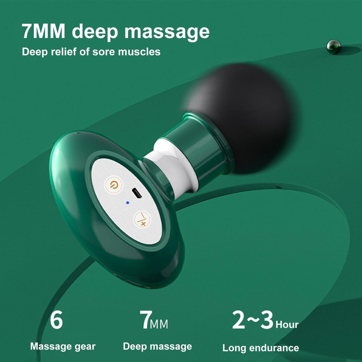 Mini Muscle Massager Wireless Handheld Mini Massager for Tissue Muscle Green