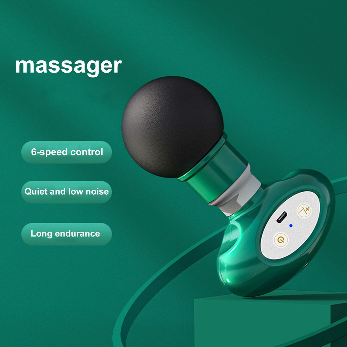 Mini Muscle Massager Wireless Handheld Mini Massager for Tissue Muscle Green