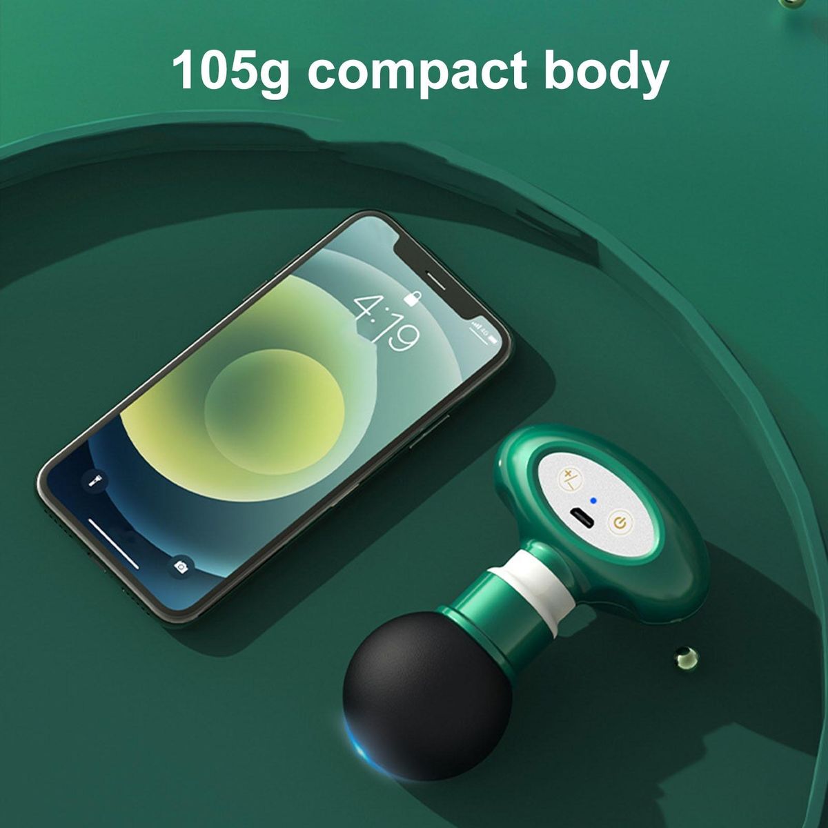 Mini Muscle Massager Wireless Handheld Mini Massager for Tissue Muscle Green