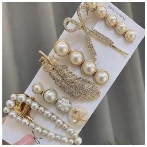 Ladies Rhinestone Hair Clips & Pearls Hairpins