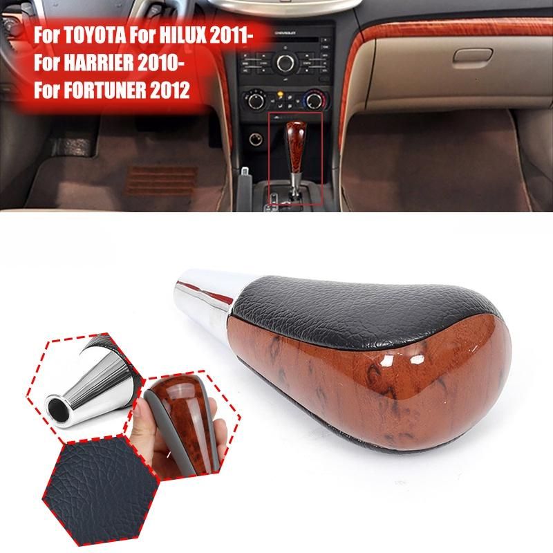 Wood Grain Car Gear Shift Knob for Toyota Corolla Camry/Harrier Fortuner Crown Land Cruiser Lever Shifter Stick Black