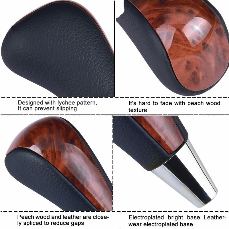 Wood Grain Car Gear Shift Knob for Toyota Corolla Camry/Harrier Fortuner Crown Land Cruiser Lever Shifter Stick Black