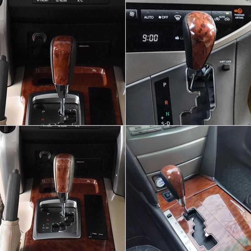 Wood Grain Car Gear Shift Knob for Toyota Corolla Camry/Harrier Fortuner Crown Land Cruiser Lever Shifter Stick Black