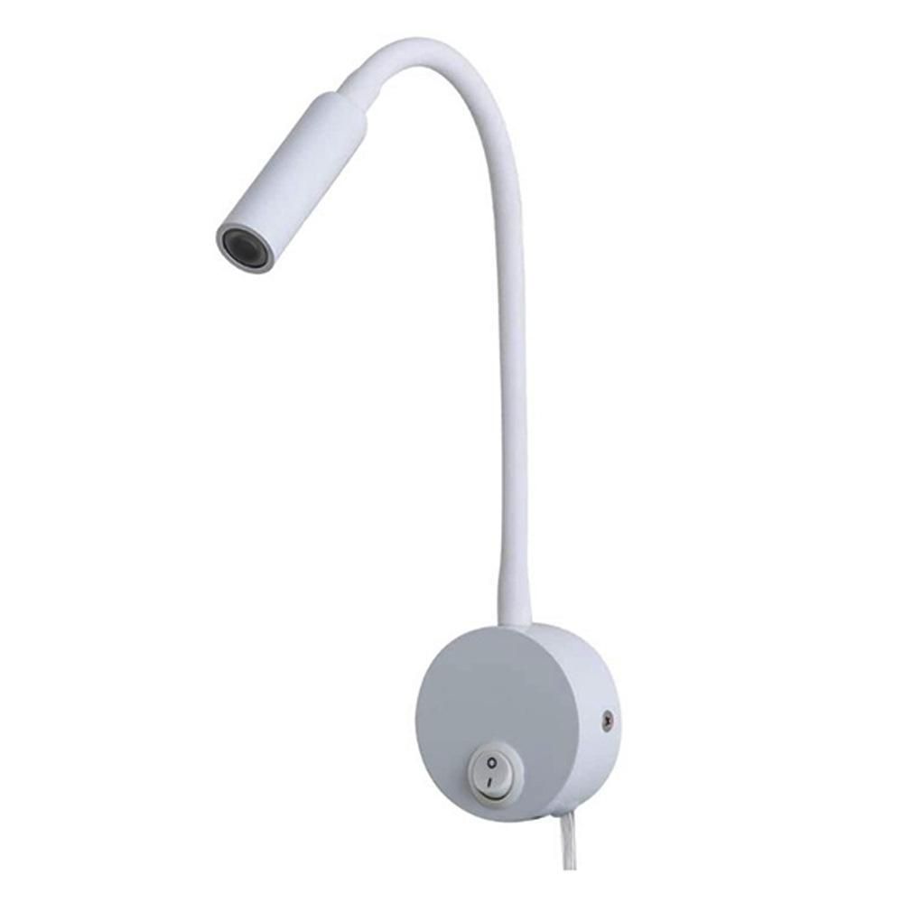 Cross-border hose wall lamp gooseneck wall lamp free rotation hose lamp hotel bedroom bedside lamp 1-3W light Without patch cord Black (warm light)