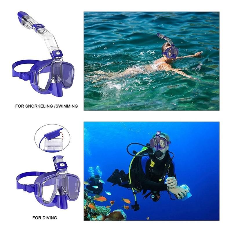 Snorkel Mask Foldable Diving Mask Set with Dry Top System
