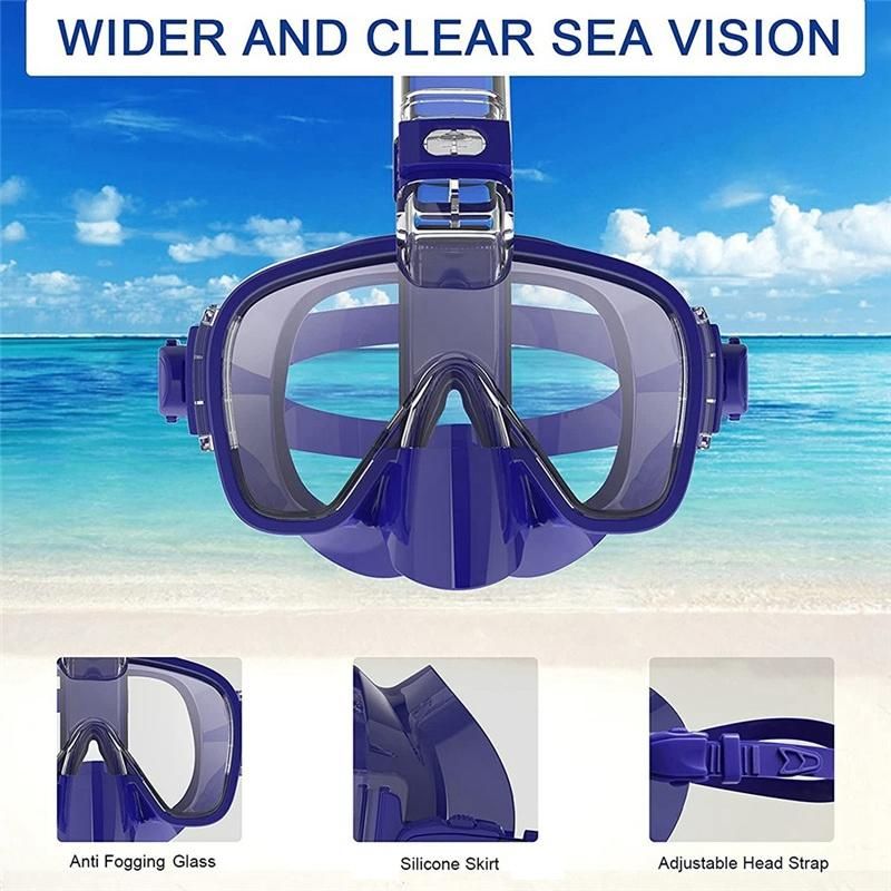 Snorkel Mask Foldable Diving Mask Set with Dry Top System