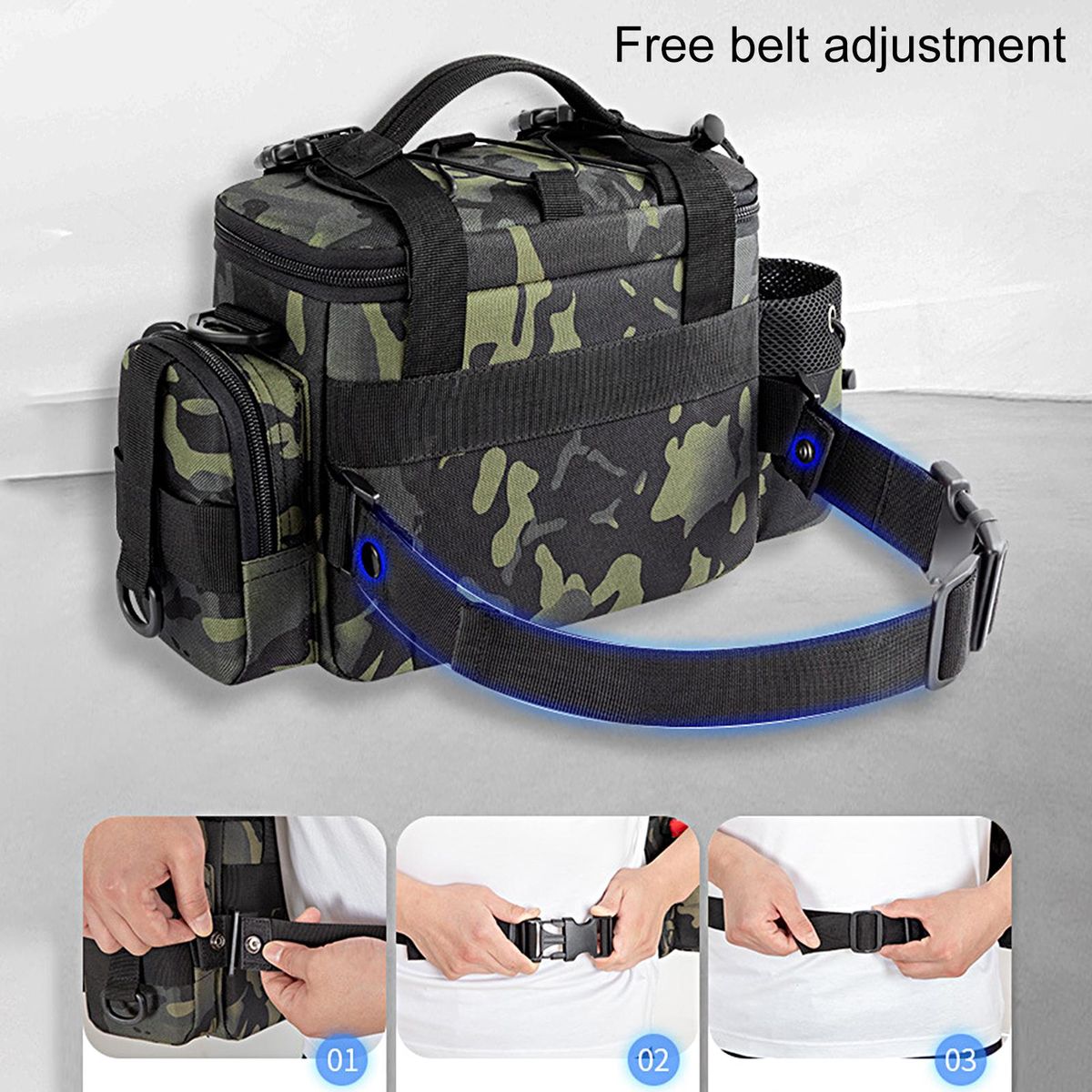 Fishing Bag Winter Outdoor Waist Fishing Bag Black