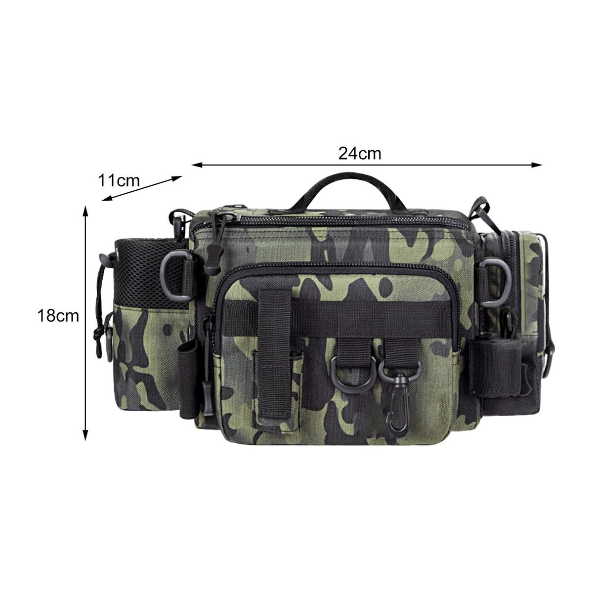 Fishing Bag Winter Outdoor Waist Fishing Bag Black
