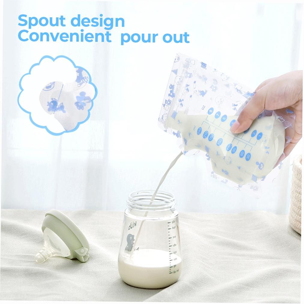 Kisdream Breast Milk Storage Fresh Bags 240ML Capacity Safe Material Milk Storage & Freezing Bag Container for Baby Infants Newborn
