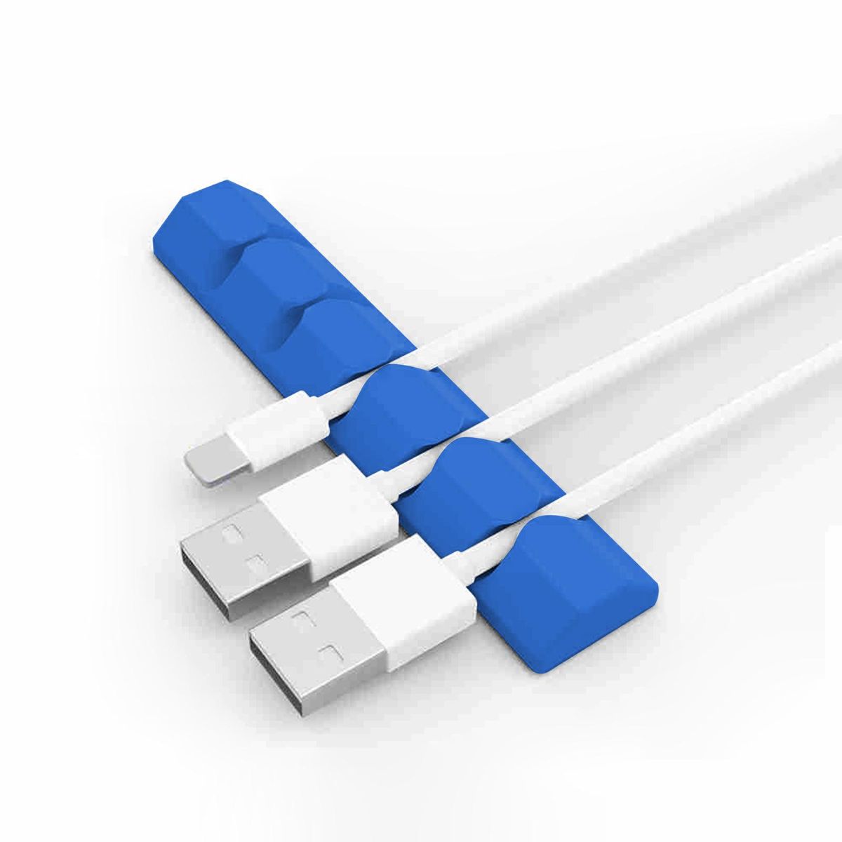 Self Adhesive Cable Clips Cable Organizer Silicone Cord Holders Blue