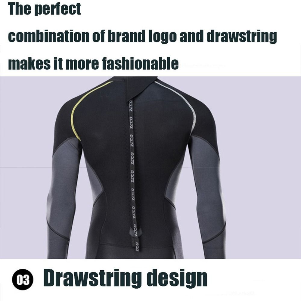 1Pcs Mens Adults 1.5mm Neoprene Diving Suit Full One-piece Wetsuit With Zipper Swim Long Sleeve