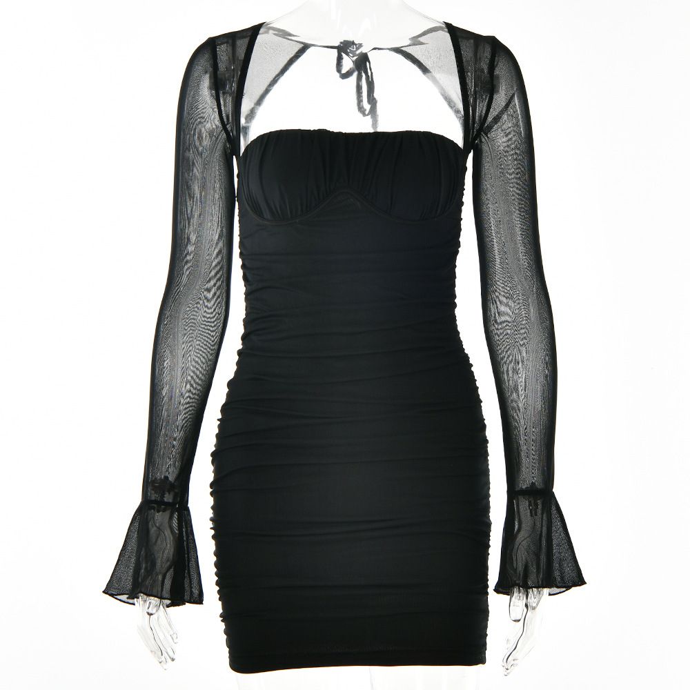 Full Sleeve Body Con Dress- Black