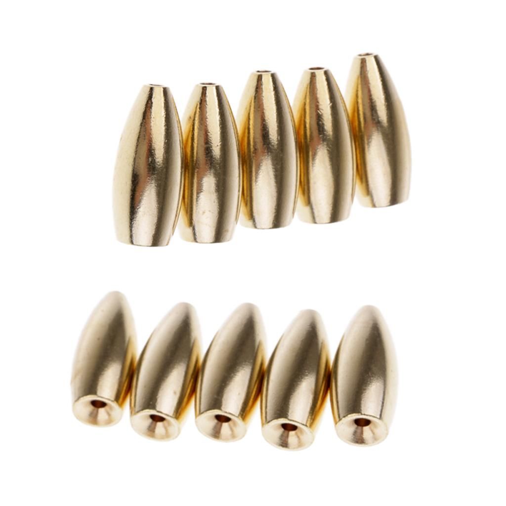 2x 10pcs  Sinkers Brass Weights Jig Hooks  Swivel