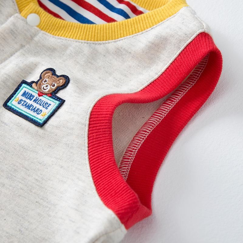 23 New Boys And Girls Baby Mk Embroidery Five Button Vest 4 Color Round Neck Cardigan Cott