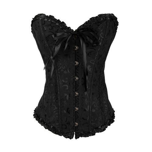 Black Corset Top Waist Cinchers Shaper Lace Women Steampunk Sexy Plus Size