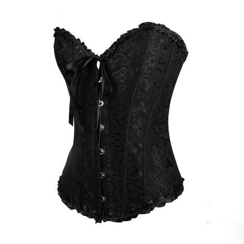 Black Corset Top Waist Cinchers Shaper Lace Women Steampunk Sexy Plus Size