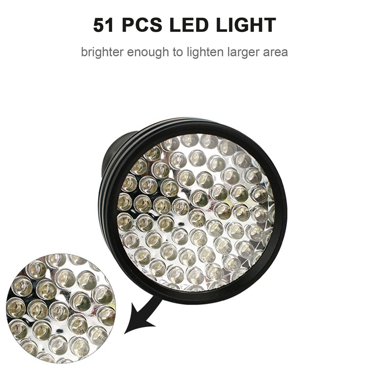 UV Flashlight Black Light 51 LED 395nm Blacklight Pet Urine