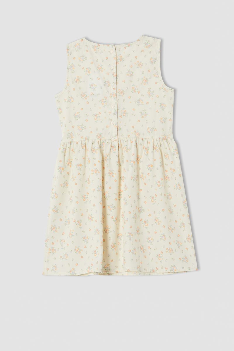 Girl Ecru Regular Fit Woven Dress