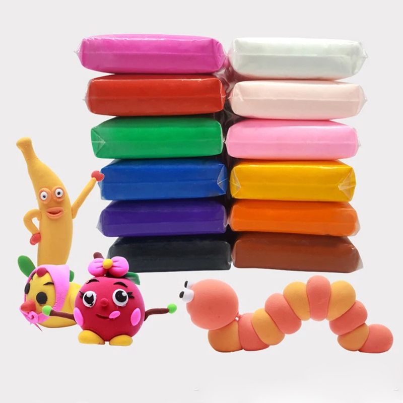 12 Colors/Set Air Dry Light Clay With 3 Tool Colorful Plasticine Polymer Educational Toys For Children DIY Clay Craft Toys