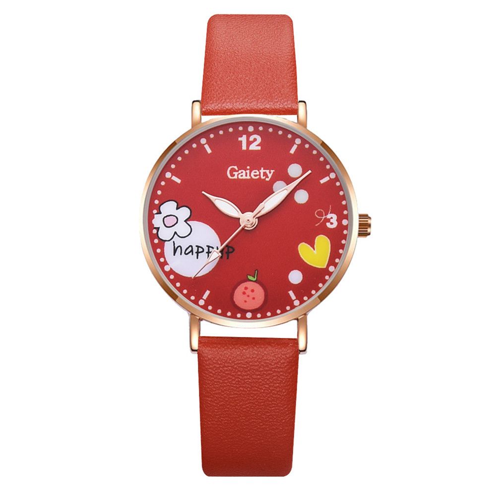 Ladies Watch Bracelet Set PU Belt Digital Quartz Watch Girls