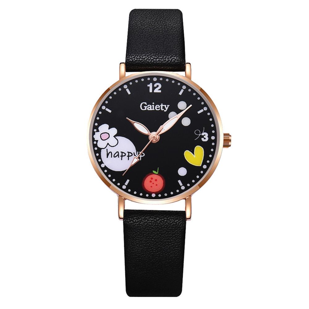 Ladies Watch Bracelet Set PU Belt Digital Quartz Watch Girls